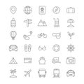 Travel line icons set. Vocation outline large collection. Tourism concept